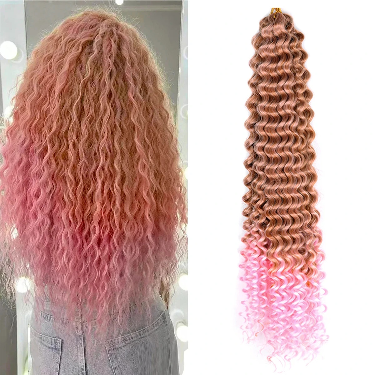Ocean Wave Crochet Hair 28Inch Ariel Curly Synthetic Loose Deep Wave Braiding