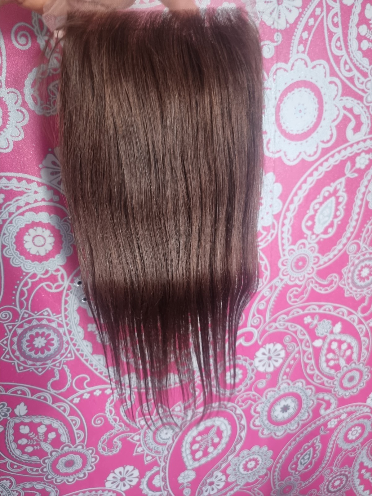 12A 14INCHES BRAZILIAN VIRGIN HUMAN HAIR STRAIGHT 5X5 WIDER SILK BASE COLOUR 4#