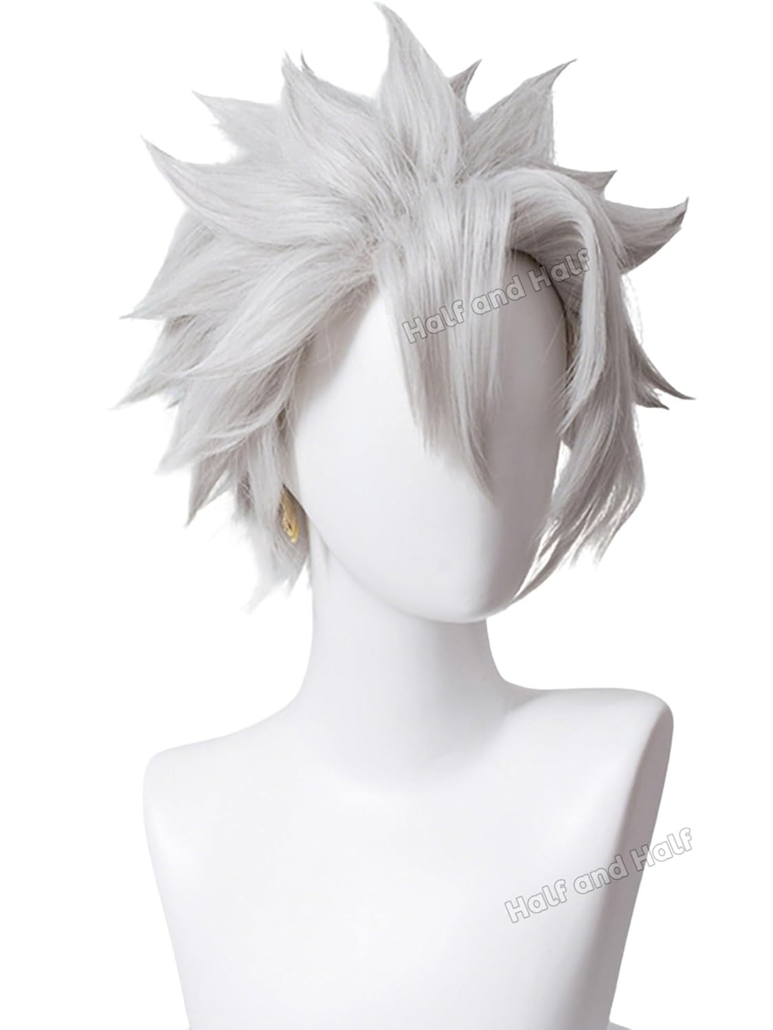 12″ Silver White Sanemi Straight Wig for Men Halloween Cosplay 155E082198
