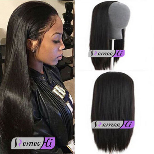 Remy 3/4 Half Wig 100% Human Hair Half Wig Straight Hair Machine Weft Cap 15-24″