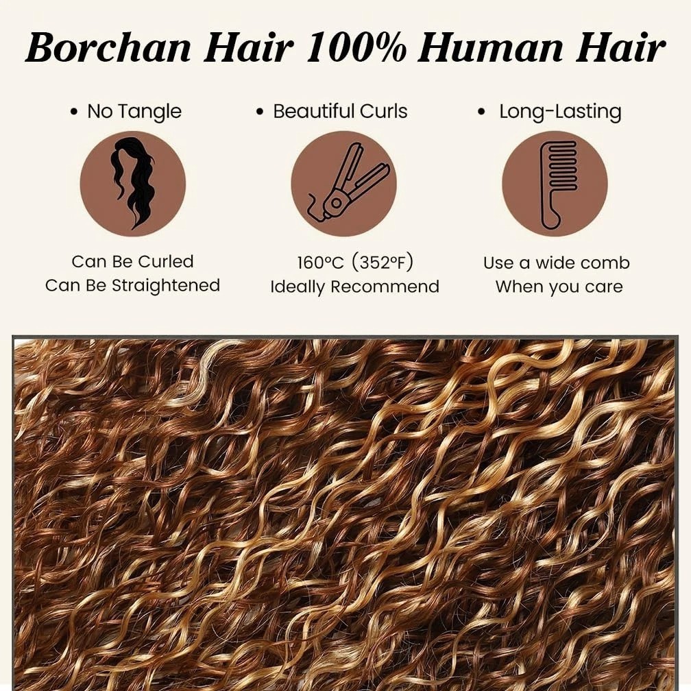 Brazilian Virgin Hair Water Wave Bundles 4/27 Honey Blonde Ombre 16-20″