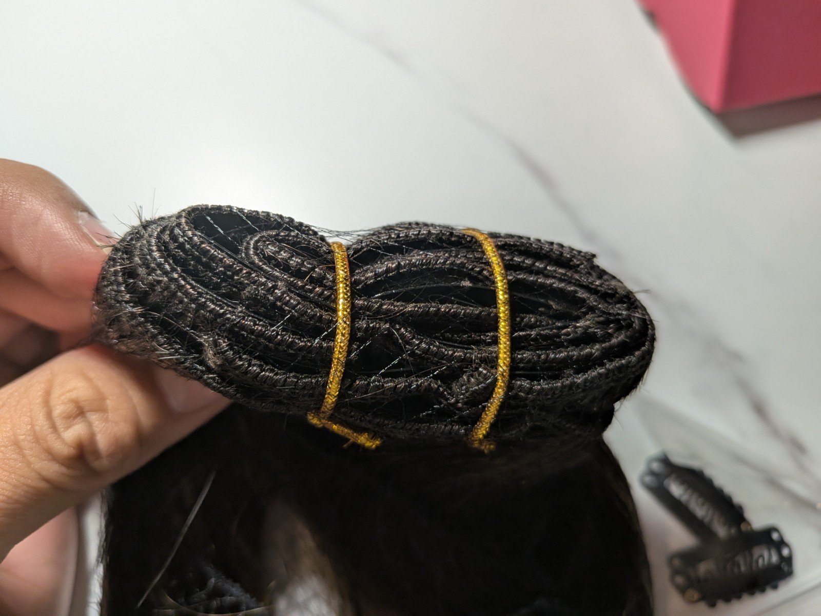 Wennalife Clip in Human Hair Extensions 120g 16in 7pcs Black/Brown