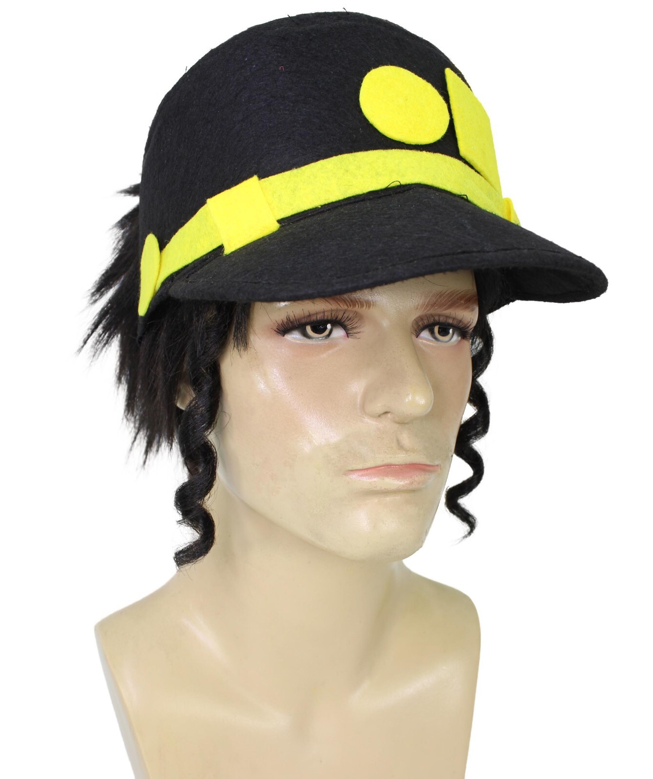 HPO Adult Men’s Black Short Anime Character Wig & Cap, Best for Halloween