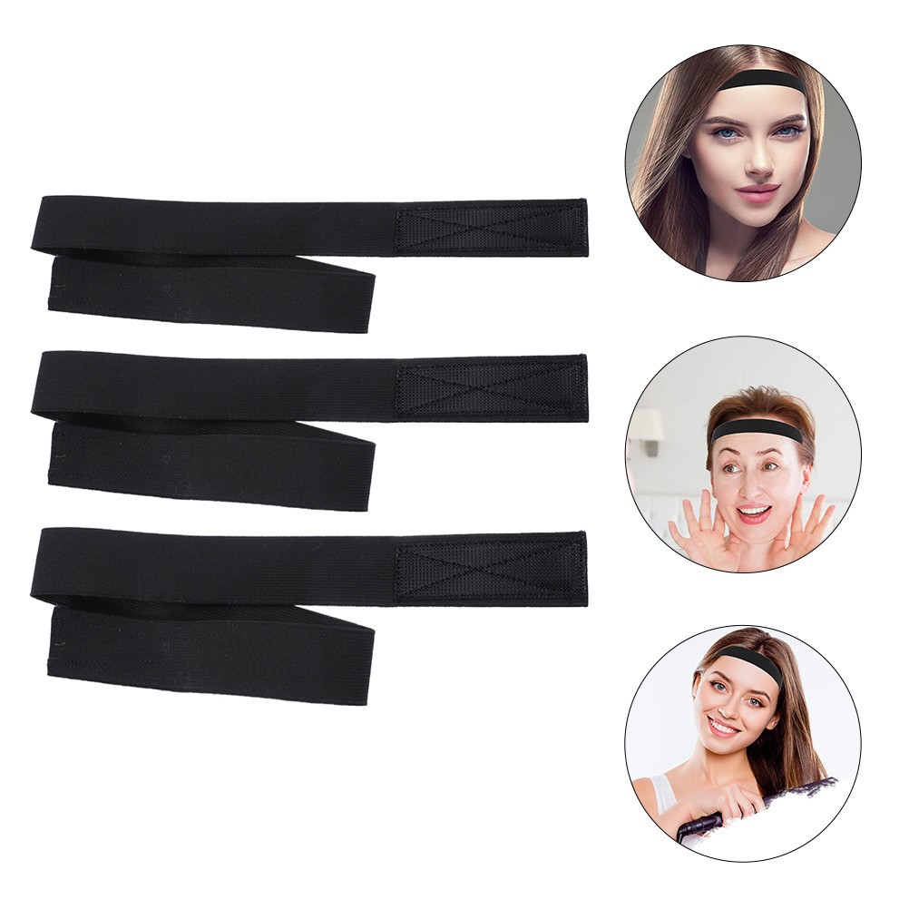 3Pcs Wigs Fixed Elastic Band Creative Headgear Band Black Elastic Wigs Band
