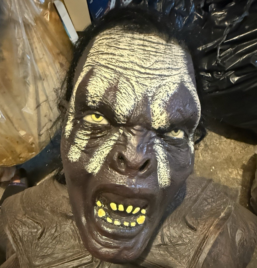 This is a life-size bust of the Uruk-hai leader Lurtz from The Lord of the Rings
