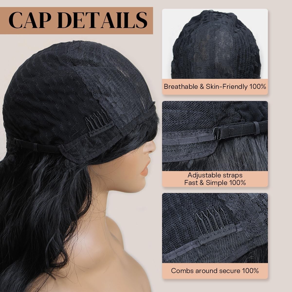 Black Wig with Bangs 26 Inch Long Curly Wavy Wigs for Women Begineer-Friendly…