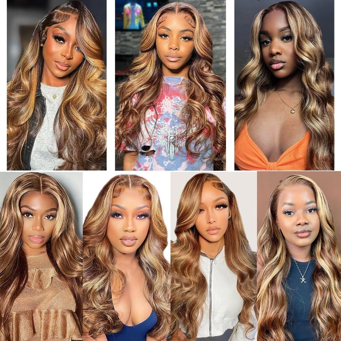 Honey Blonde 13×4 HD Lace Front Wig Glueless Body Wave Synthetic Hair