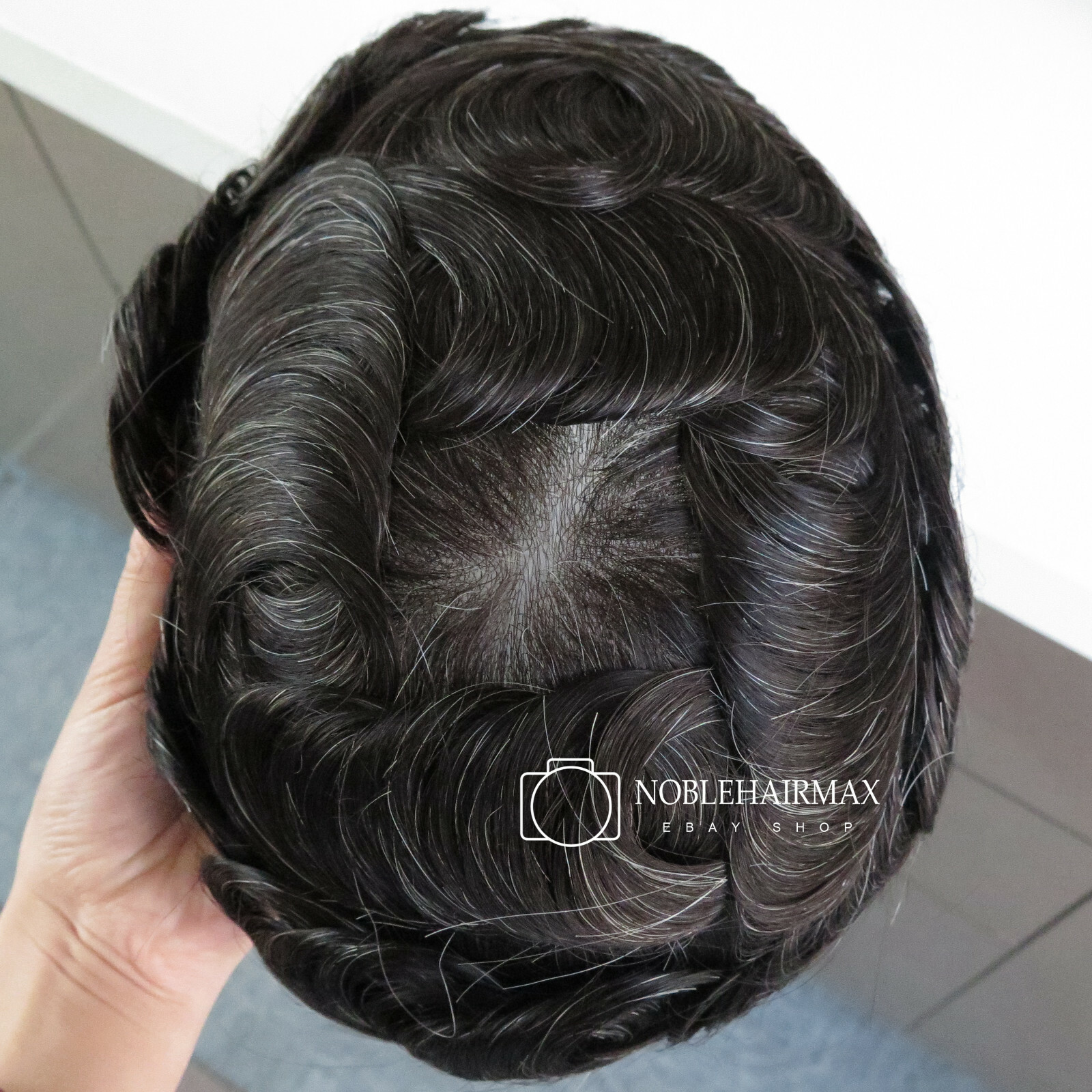 Natural Mens Wig Hair Replacement System Super Thin Skin Toupee Hairpieces #1B20