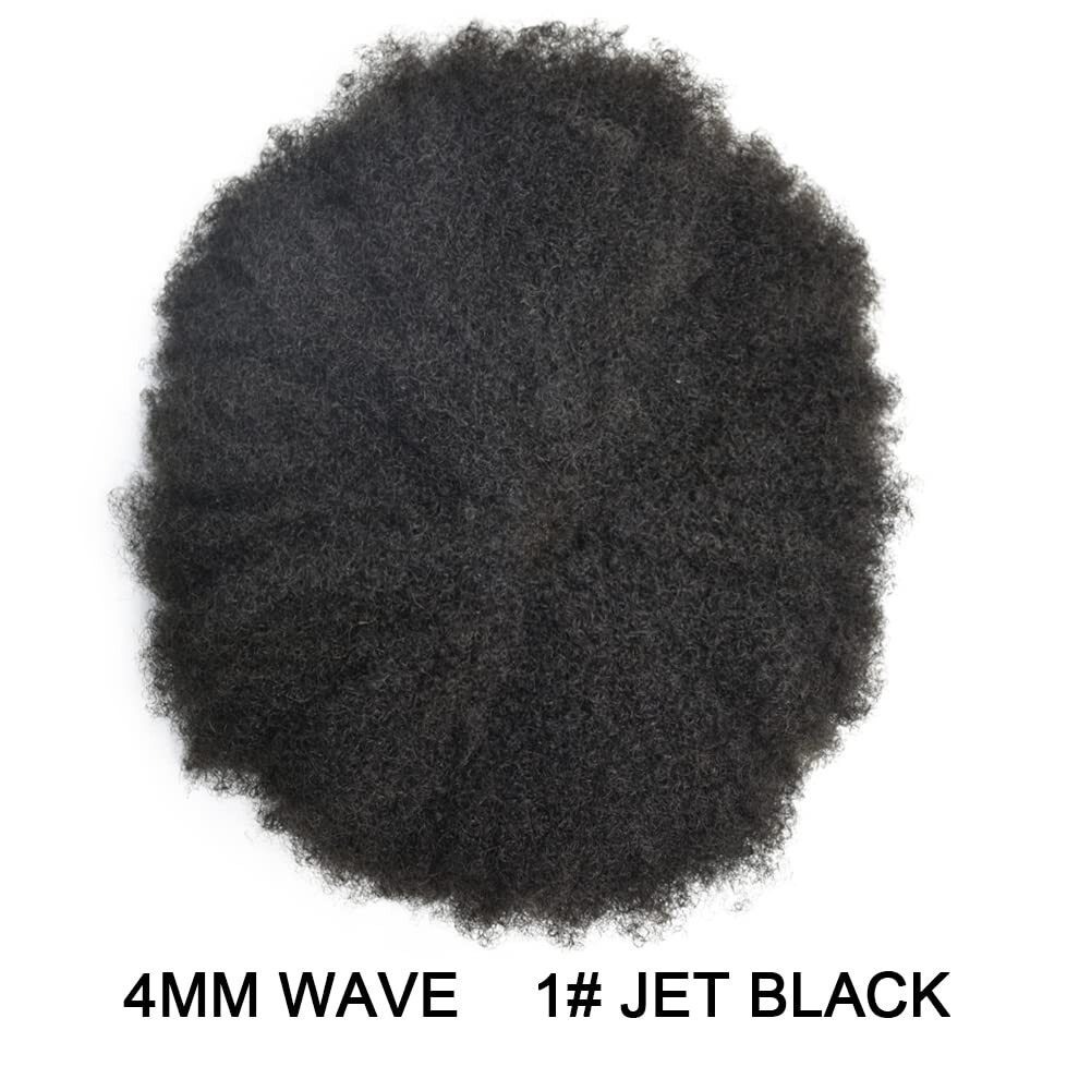 Hair Units for Black Men Afro Kinky Curly Fine Mono Lace Men Toupee Hair System