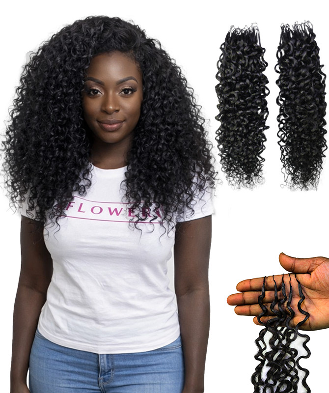 Human Hair Crochet for Black Women Burmese Bohemian Curly Hair Extension 50g 18″