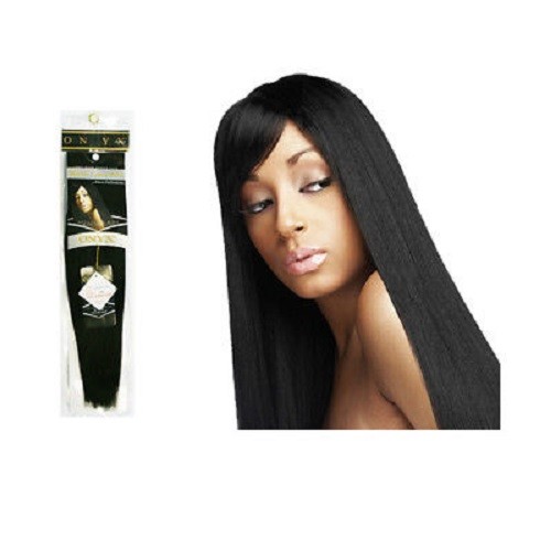 ONYX Black Diamond 100% Human Hair Natural Essence Yaki Weave Extension 10″ ~22″