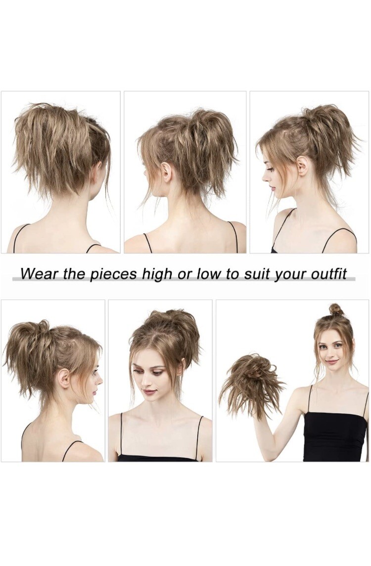 Messy Bun Hair Piece, CJL HAIR Tousled Updo Extensions