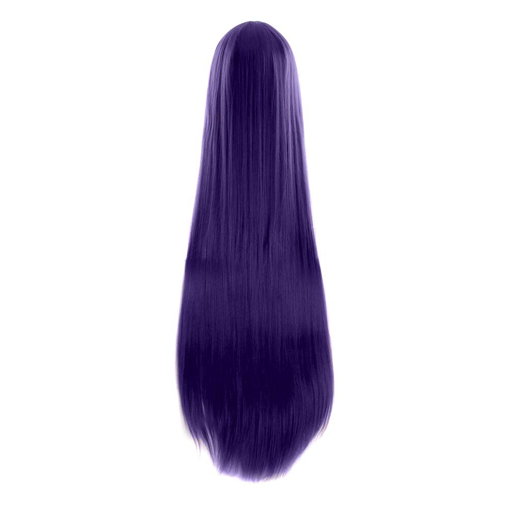 40″ 100cm Anime Costume Long Straight Cosplay Wig Party Wig (Dark Purple)