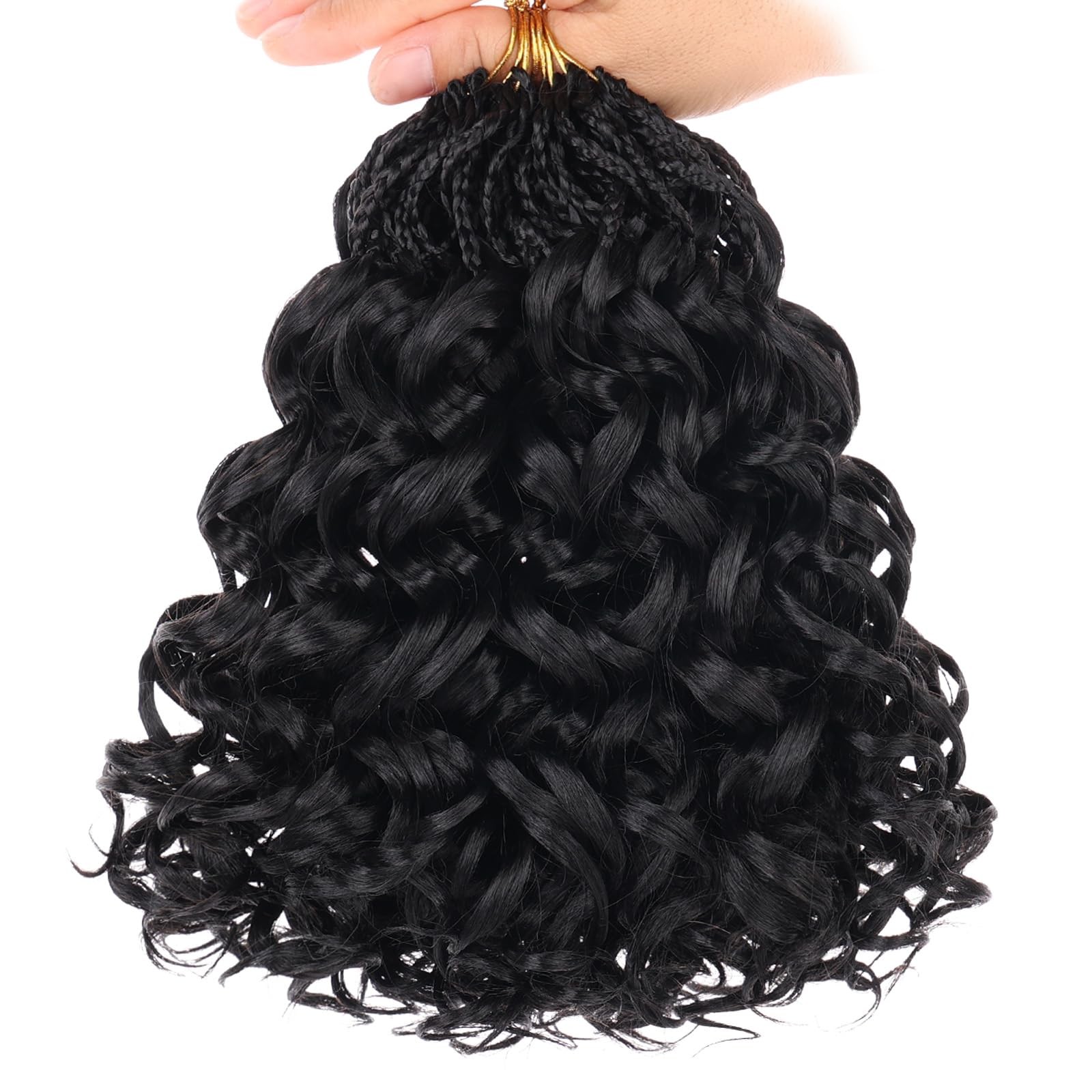 Gogo Curl Crochet Hair 6 Inch 8 Packs Black Ocean Wave Crochet Hair Pre Loope…
