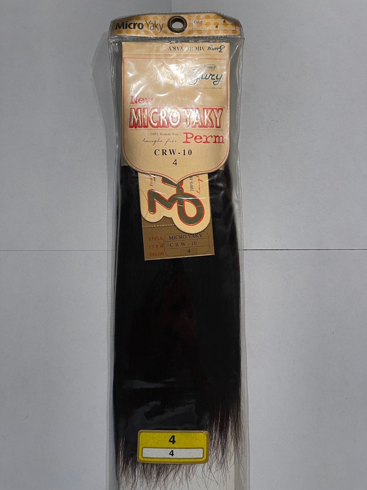 Zury 100% Human Hair Weaving Micro Yaky Perm 10 inch color #4