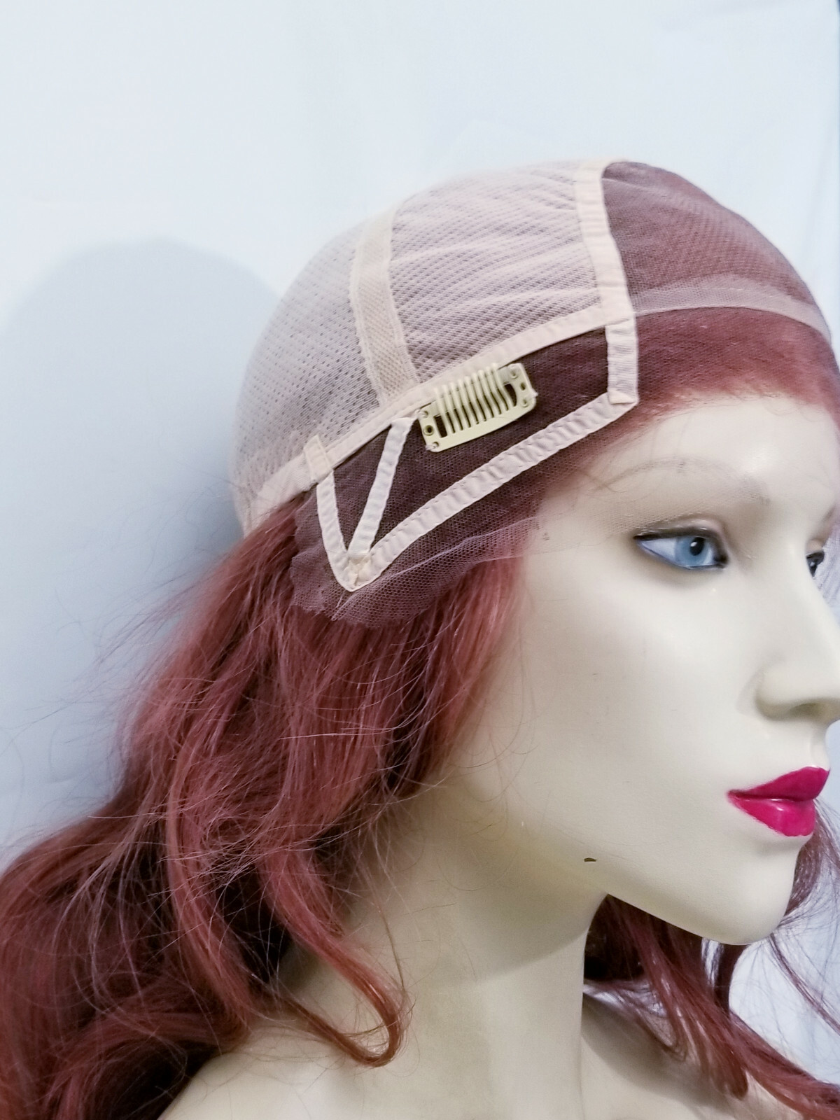 Full Lace Wig Glueless Human Hair Auburn Red IN STOCK