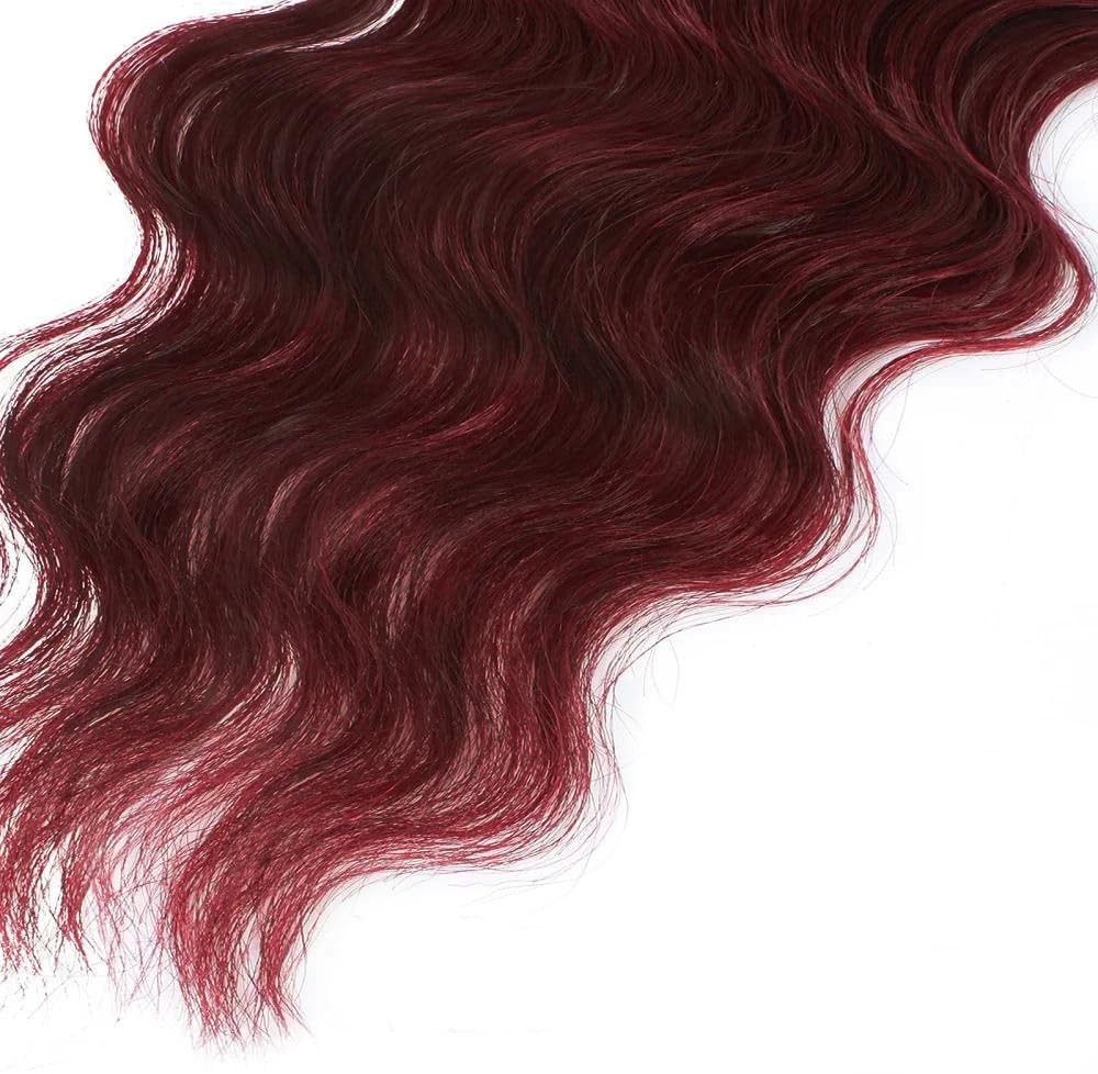 Biottihair Burgundy Human Hair Bundles 1B/99J Deep Wave Bundles 18 20 22 Inch