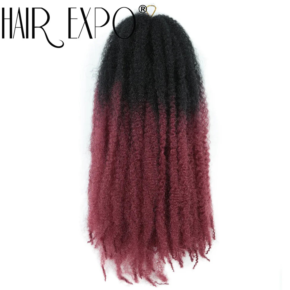 18 Inch Ombre Marley Hair Synthetic Braiding Hair for Afro Kinky Twist Braiding