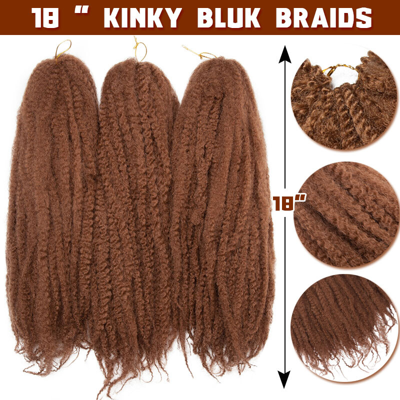 Marley Braids Hair Afro Kinky Curly Bulk Crochet Twist Braiding Hair Extension