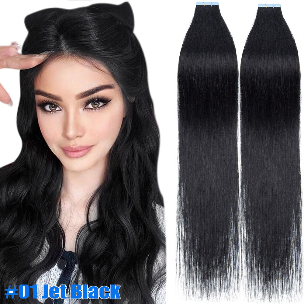 CLEARANCE Russian 100% Tape In Remy Human Hair Extensions Skin Weft FULL HEAD US