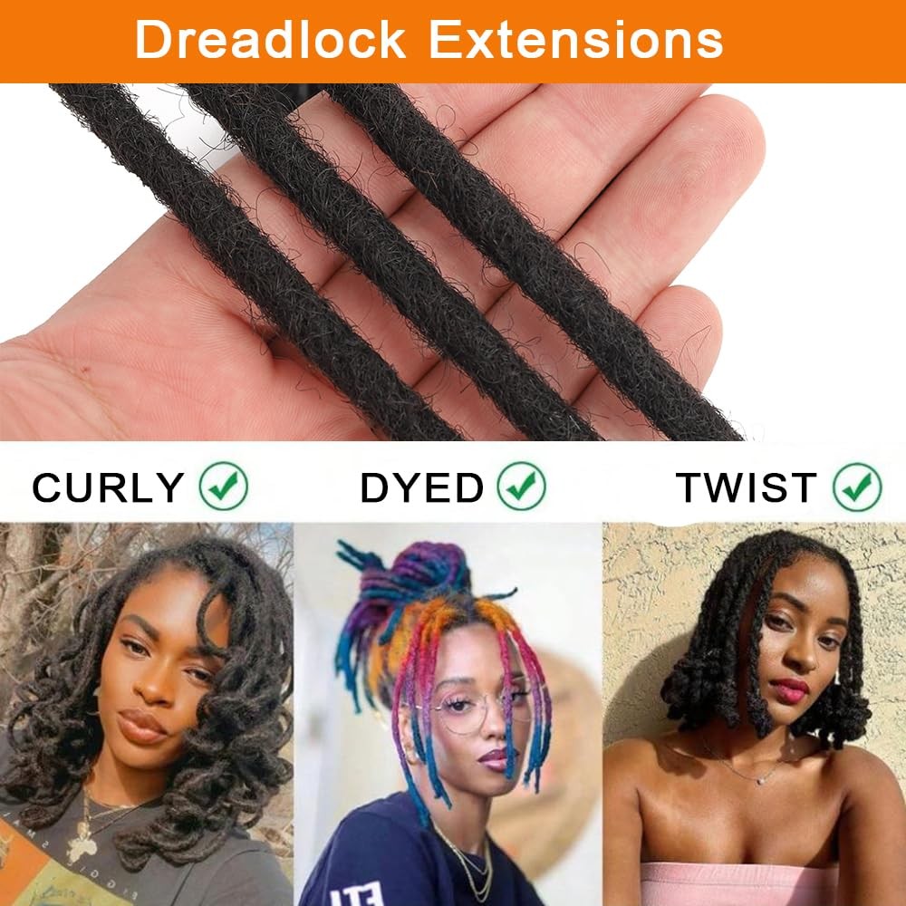 Zhen Lai Fa Dreadlock Extensions Human Hair 0.6Cm Width 6 Inch 90 Strands 100