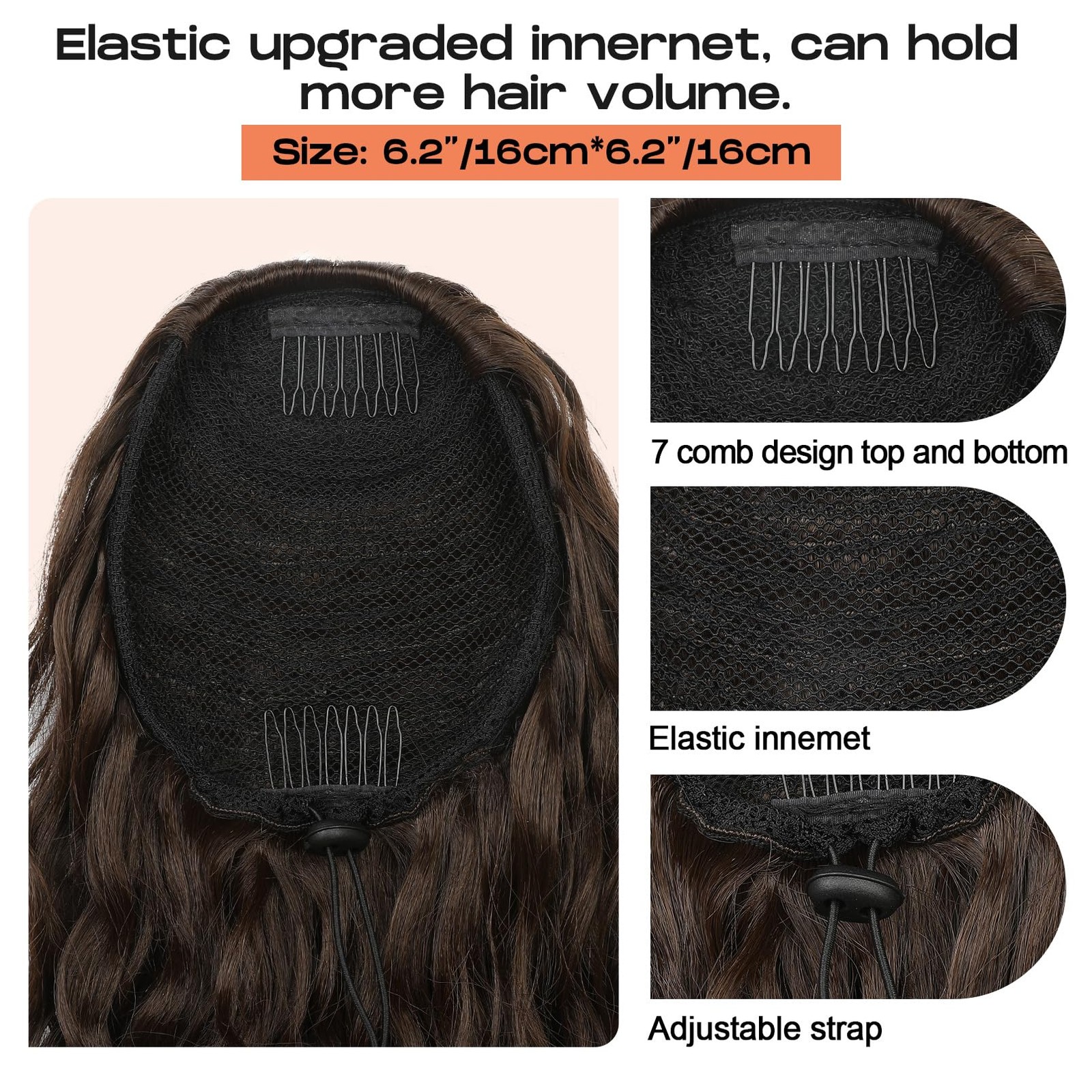 Seikea Ponytail Extension 36 Long Lightweight Full Natural Curly Drawstring