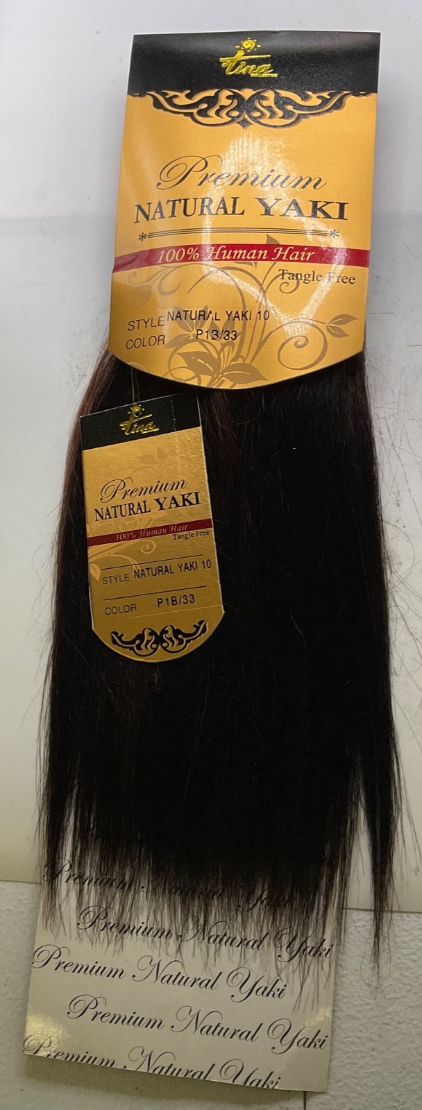 Tina Collection Premium Natural Yaky 100% Human Hair Yaki 10″ Color: 1B/33