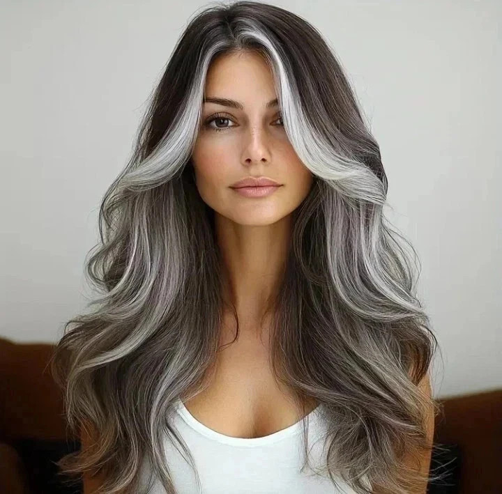 24 In Human Hair New Fashion Brown Mix Blond Wavy Women’ Wigs