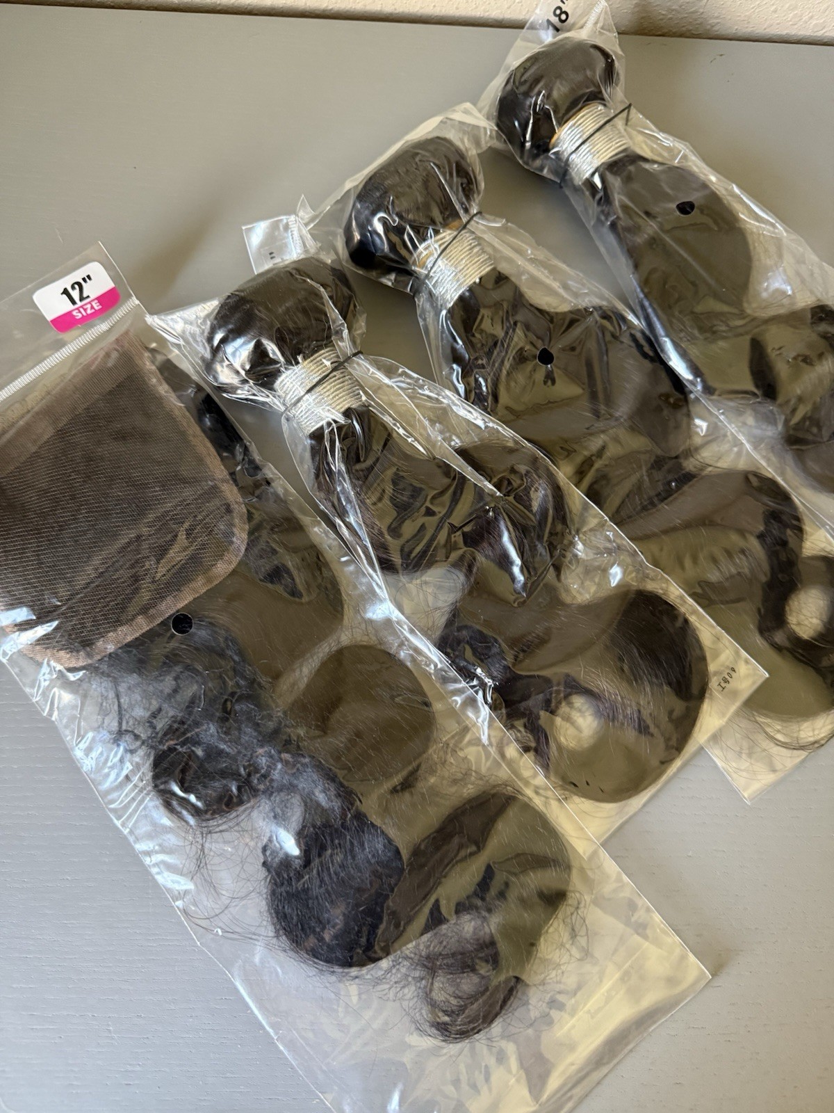 100% Virgin Human Hair Extensions 3 Bundle with closure 14”16”18+12 Body wave