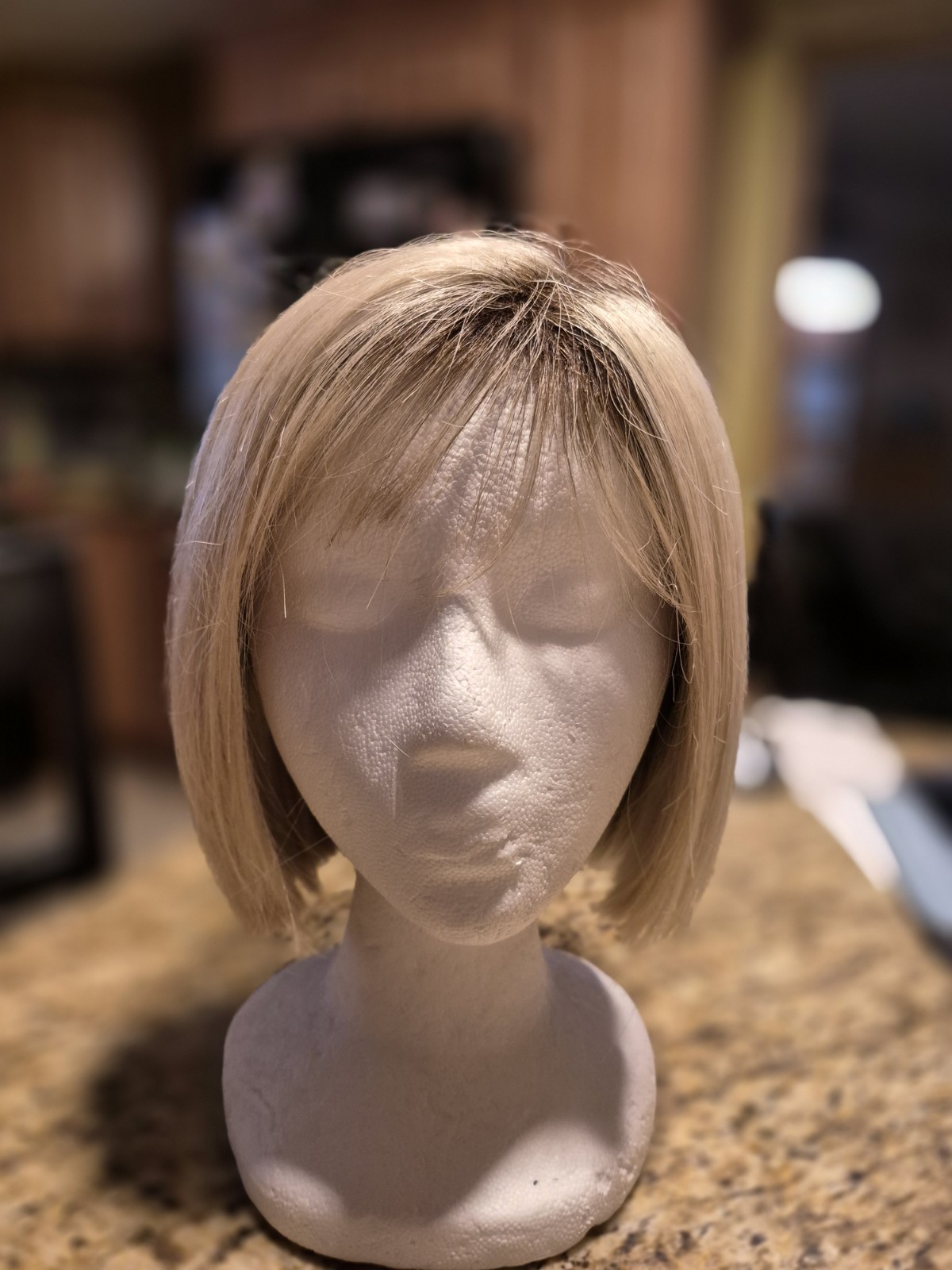 NORIKO Synthetic Short Bob Wig – Open Weft w/Lace Top, Adj. Nape Tabs