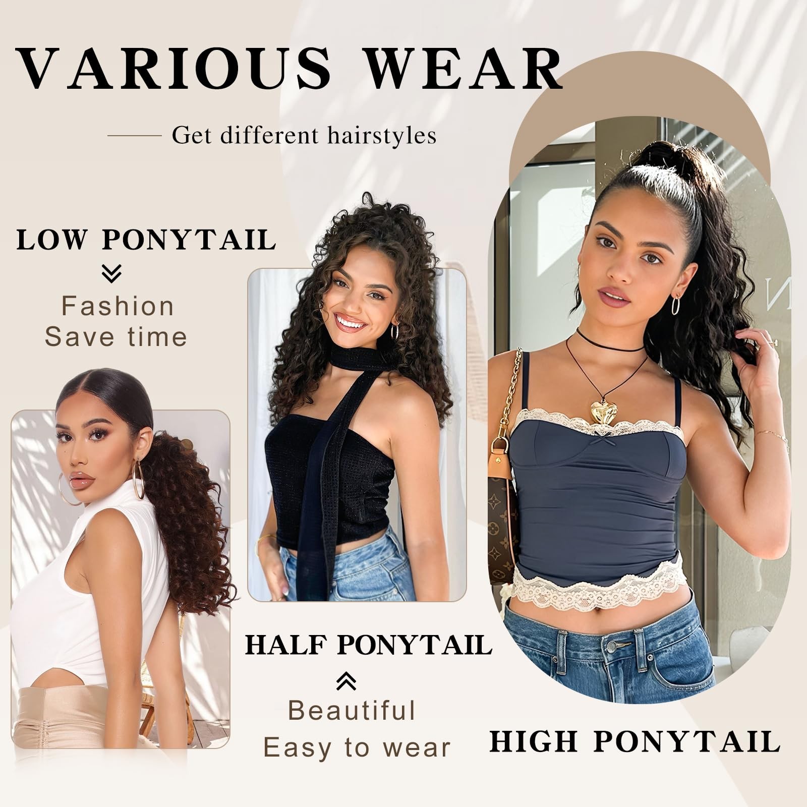 Curly Drawstring Ponytail Extension 18 Inch for Black Women – Easy to Wear