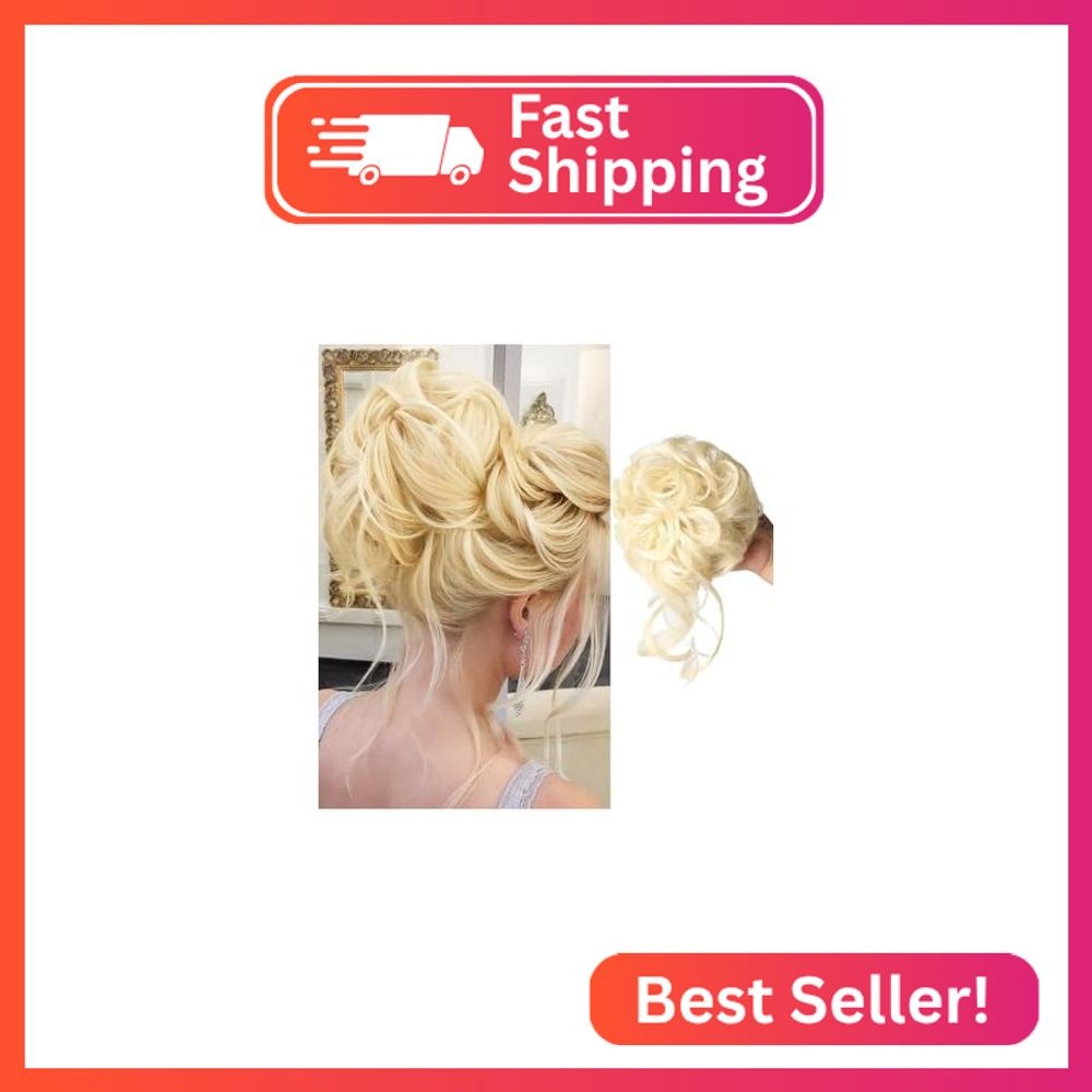 Messy Bun Hair Piece Hair Bun Scrunchies Curly Wavy Synthetic Chignon Ponytail E