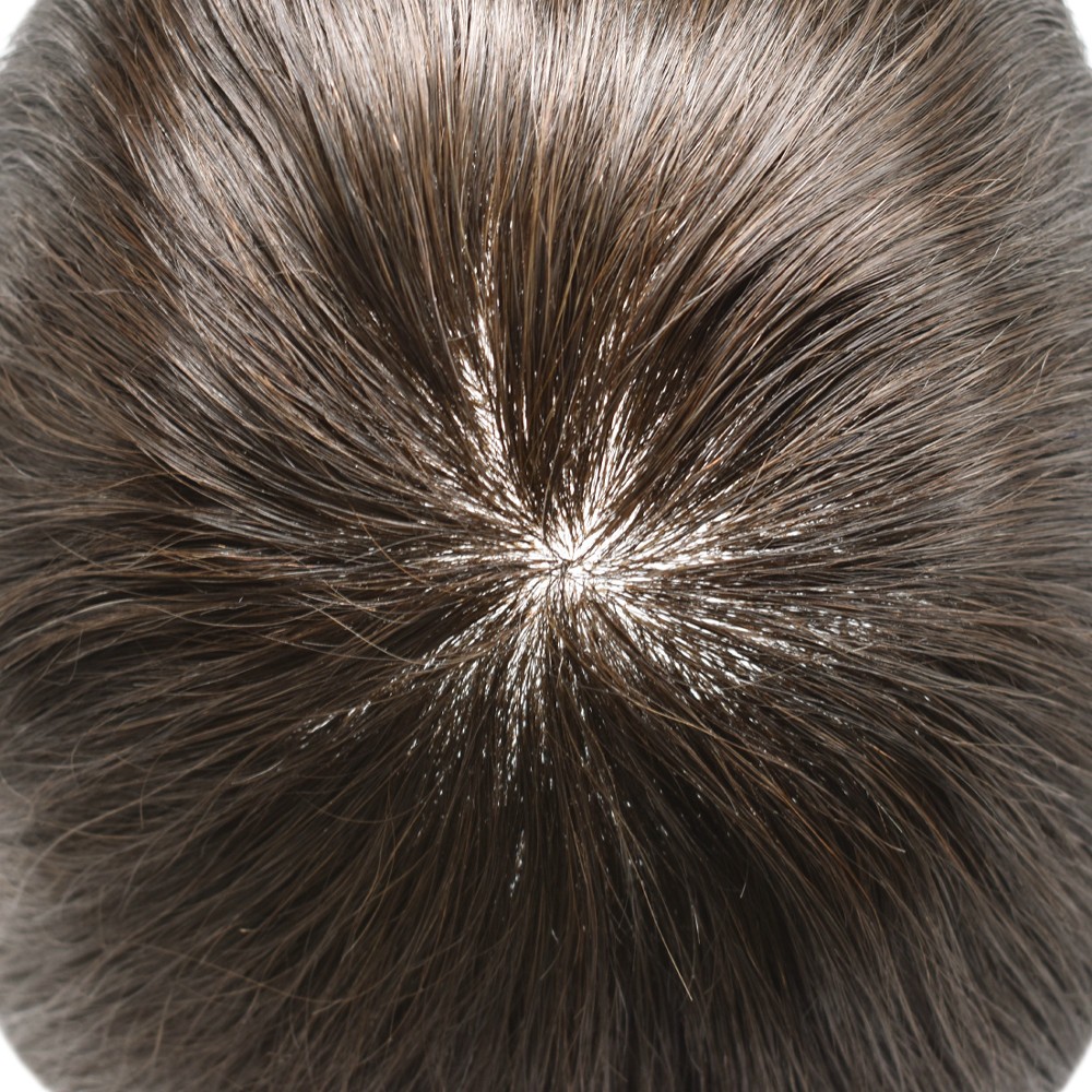 Full Poly Thin Skin Toupee Mens Hair Replacement System Human Hair PieceCustom