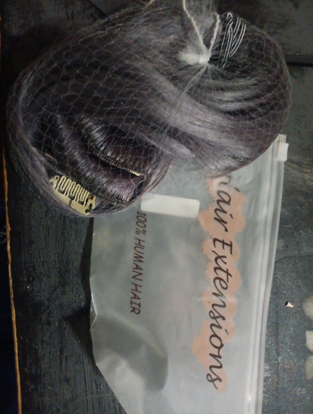 22″ Grey/gray Human Hair Clip In Extentions 70g+
