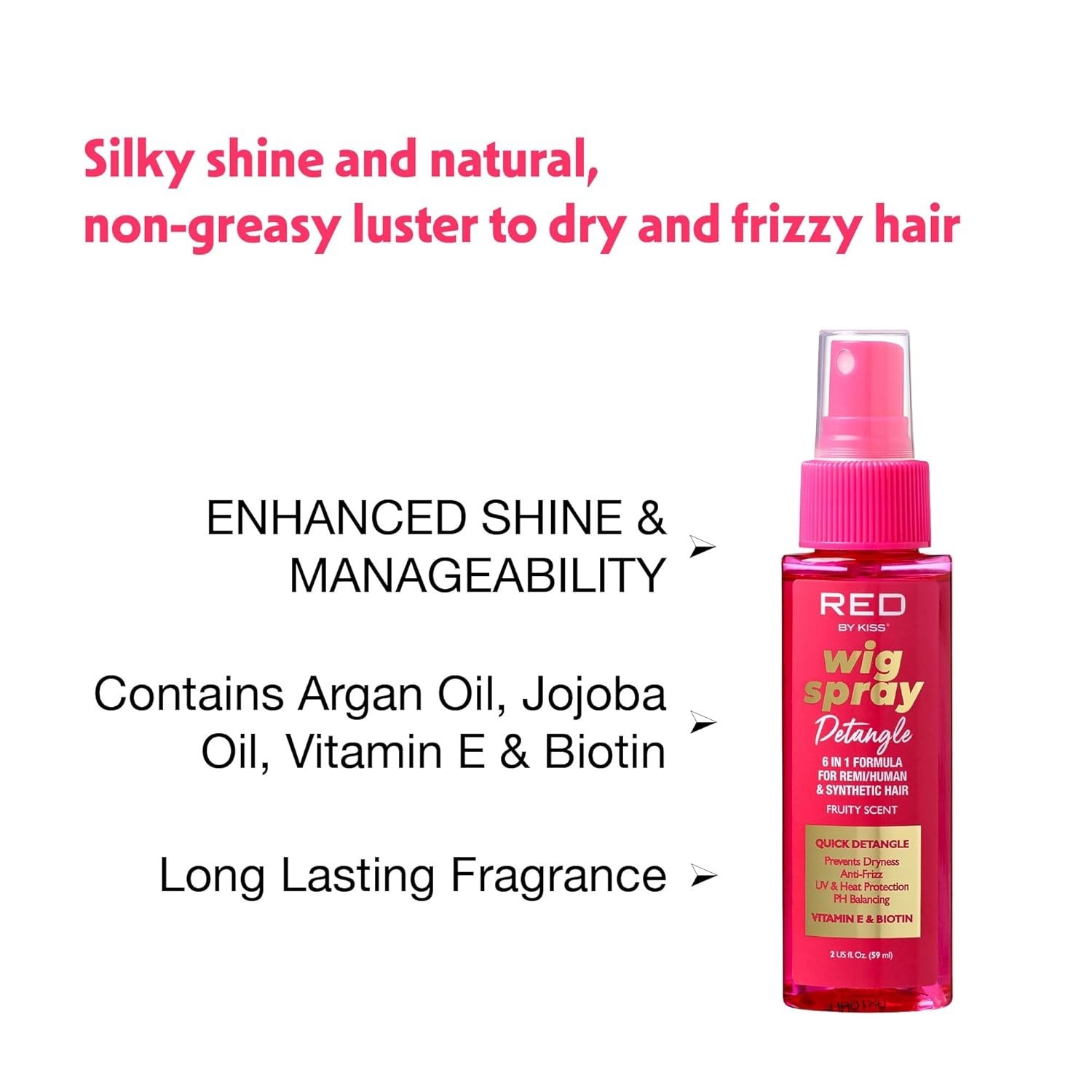 Wig Care Spray – 6-in-1 Formula for Radiance, Detangling & Protection