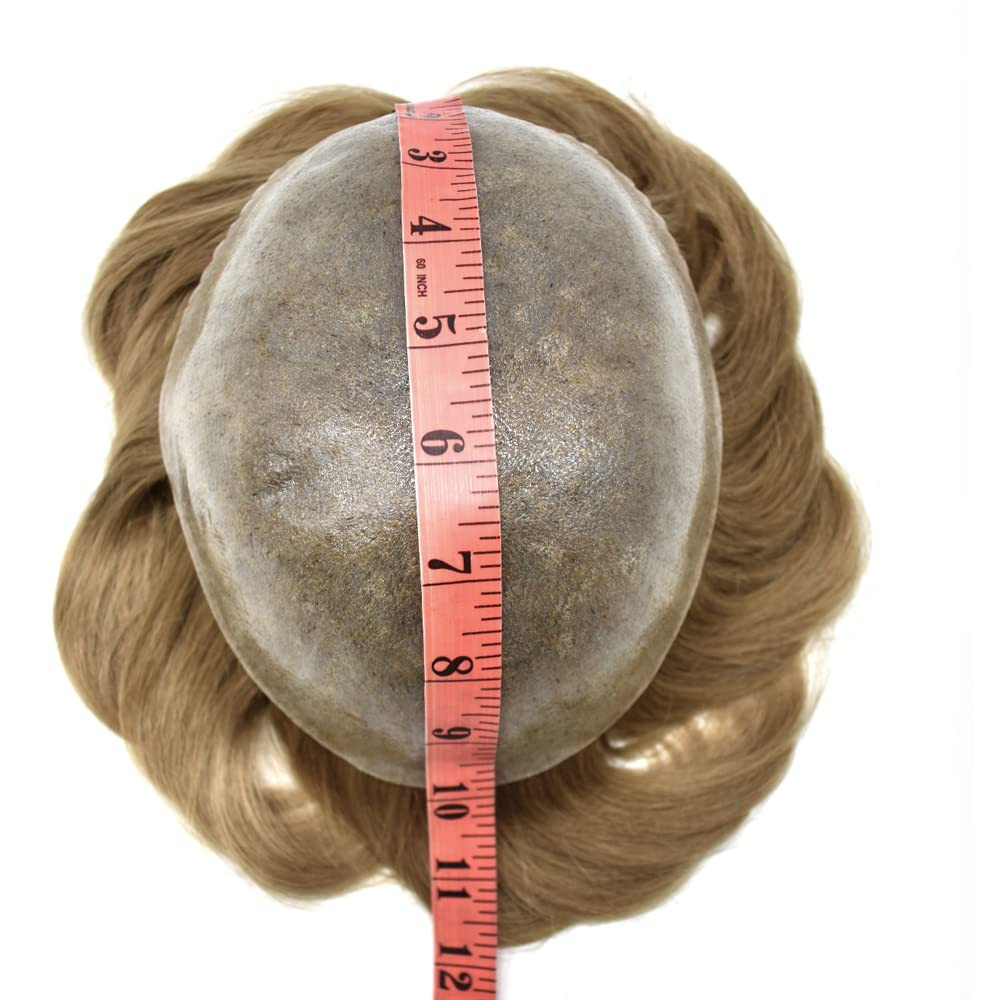 Mens Toupee Hair Replacement Hairpiece Full Poly Injected PU Human Hair System