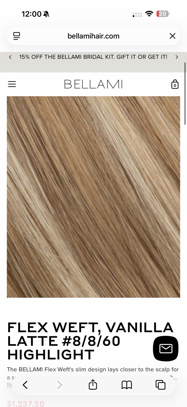 FLEX WEFT, VANILLA LATTE #8/8/60 HIGHLIGHT 24 INCH/ 175 G (BRAND NEW )