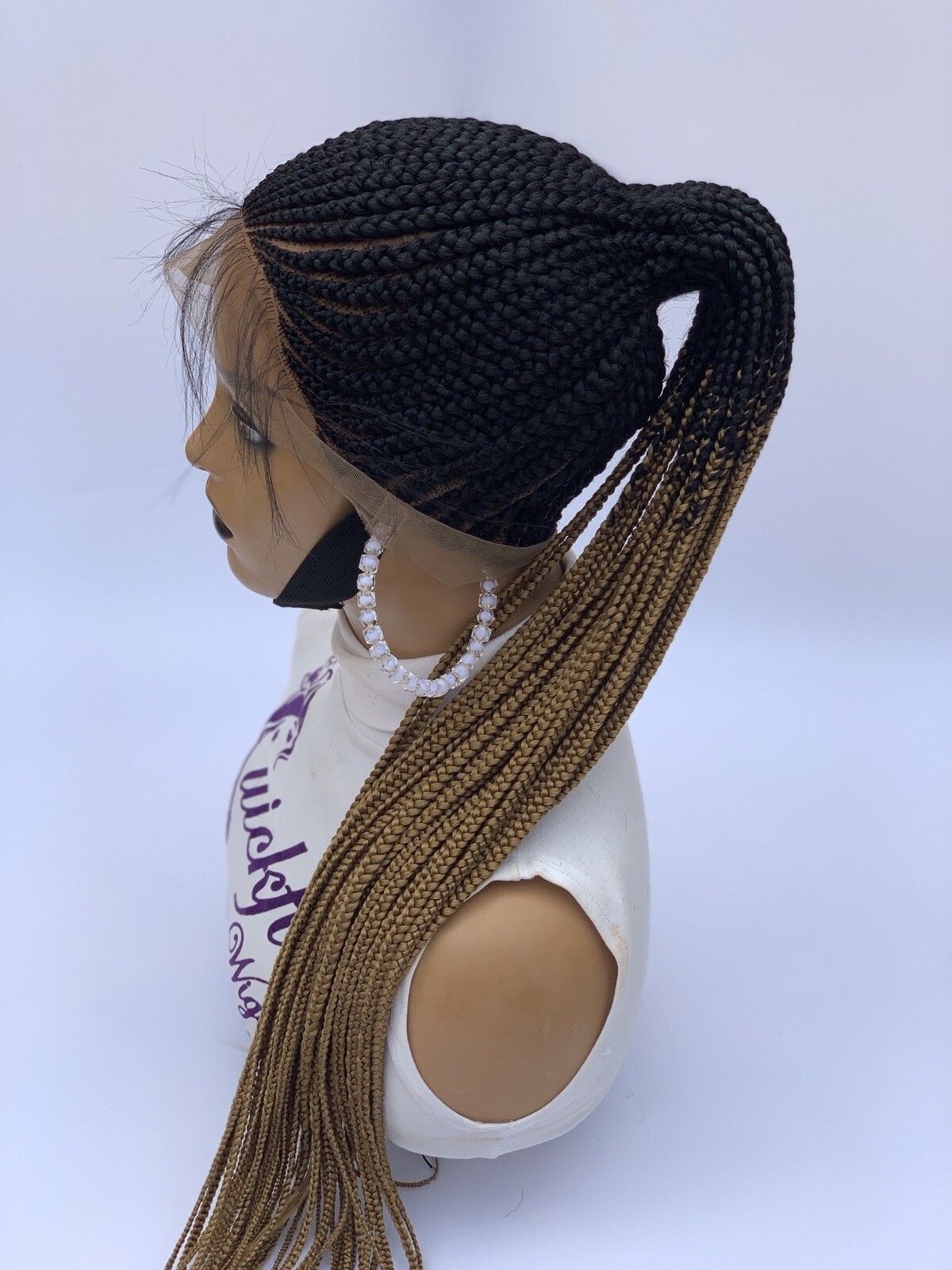 Updo Braids, Wig For Black Women, Ponytail Box Braids, Human Hair, Synthetic