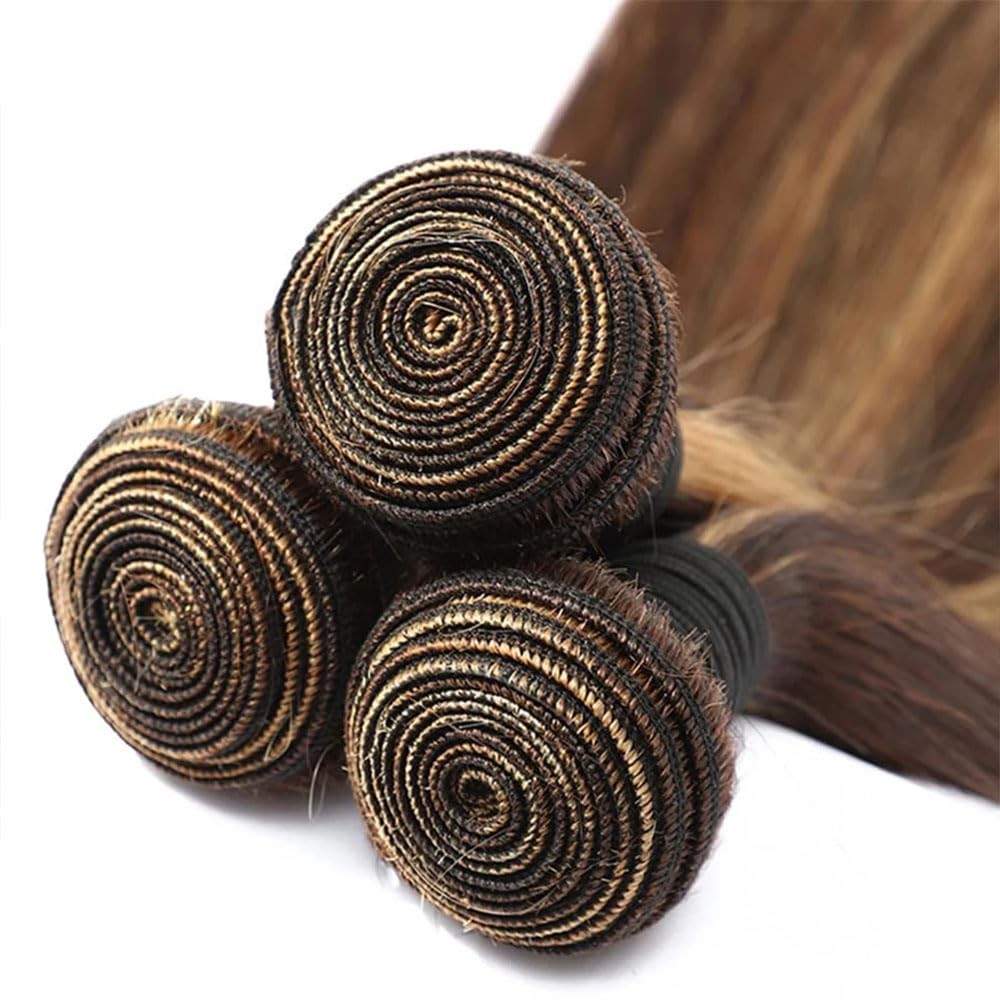 Brown Highlight Blonde Human Hair Bundles 18 20 22 Inch Body Wave 3 Bundles