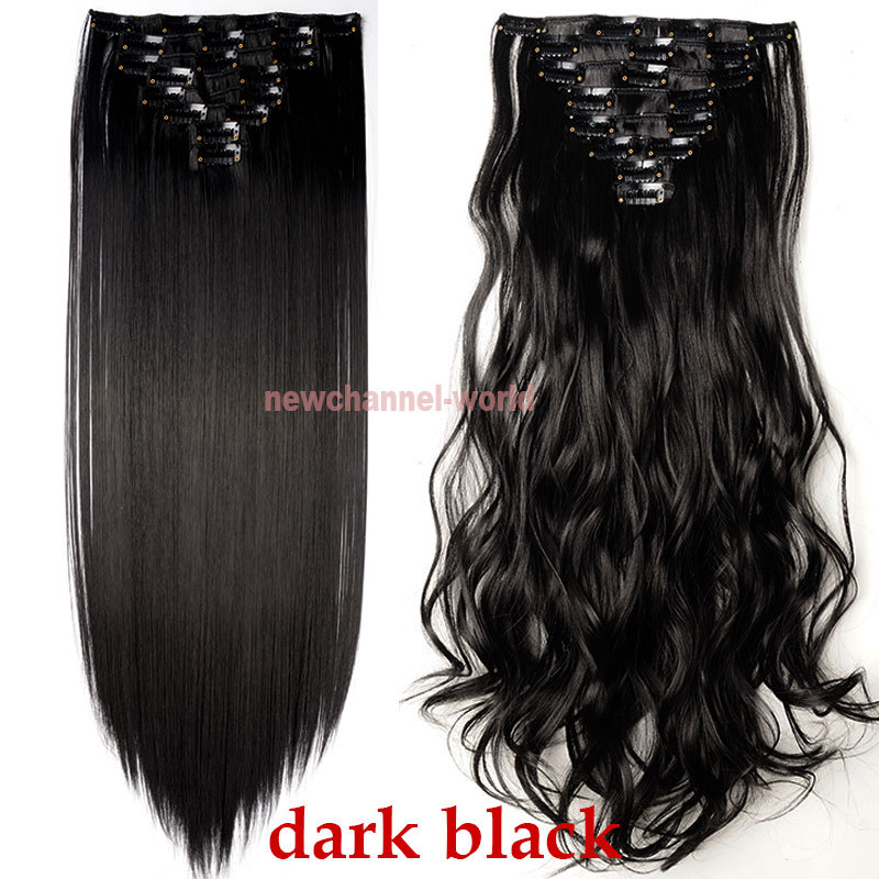 US SELLER Real Thick Full Head Clip In Hair Extensions 8Pcs Long Hair Extentions