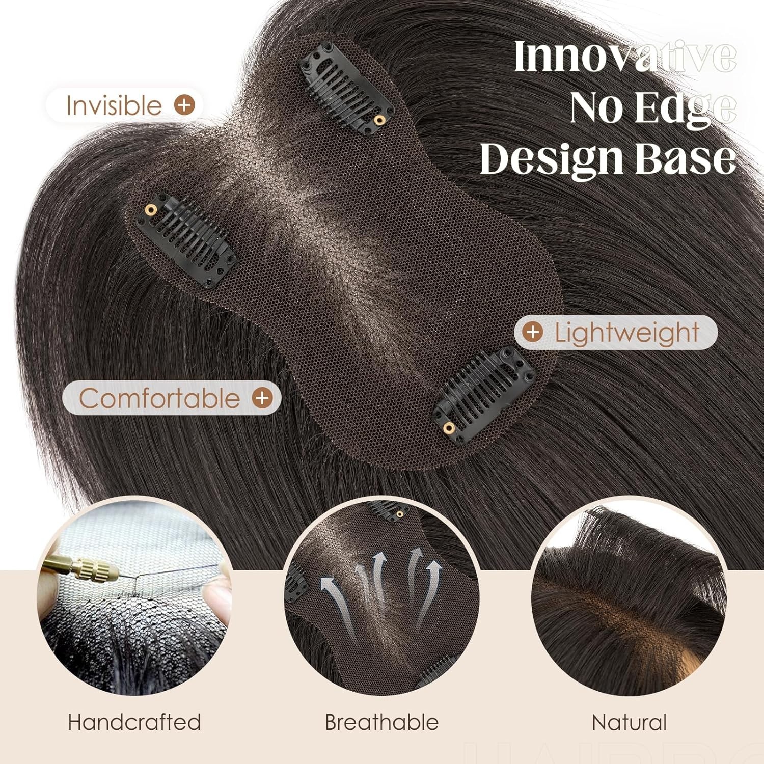 Human Hair Topper For Women Wispy Thin Short Wiglet 12 inch #1B Natural Black