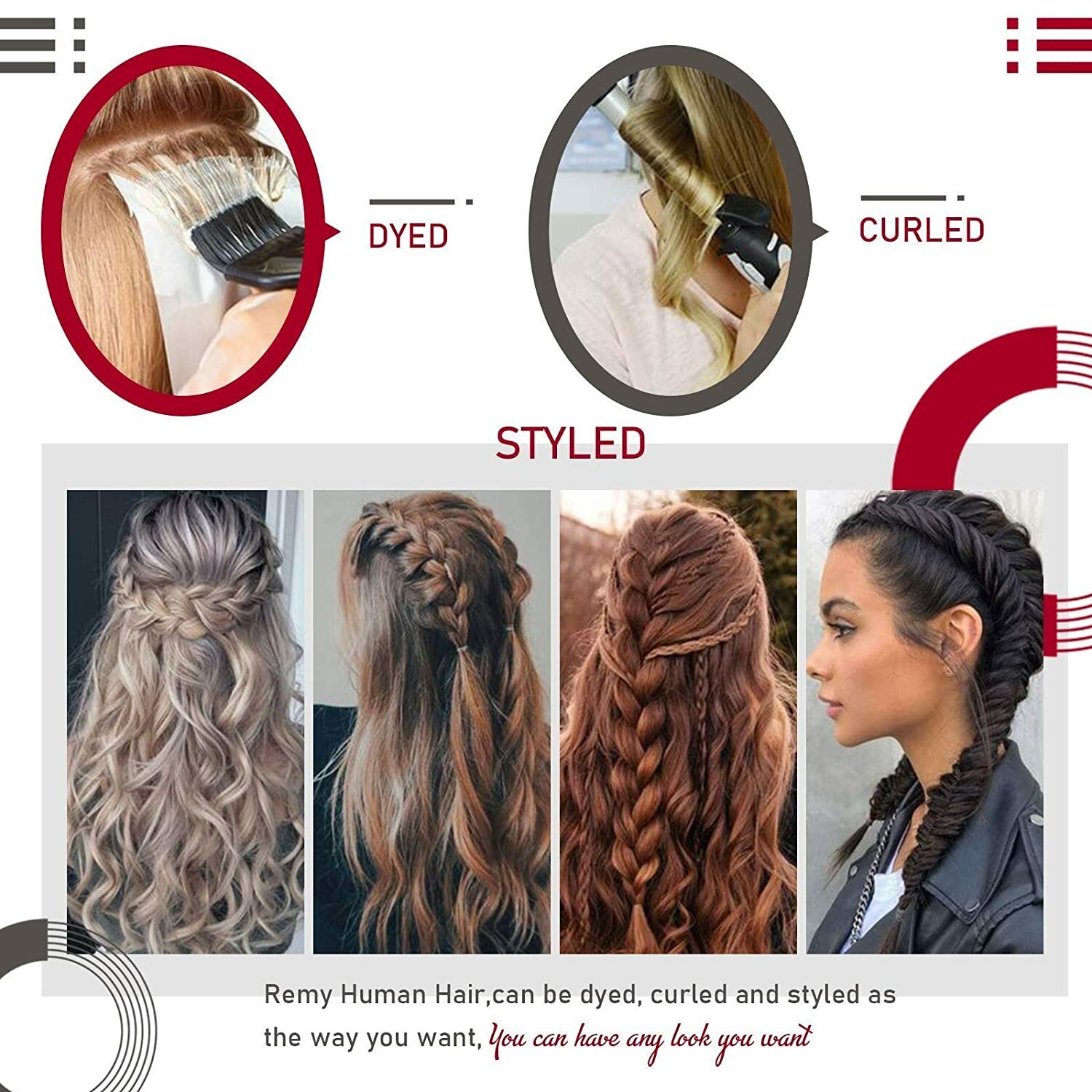 Micro Ring Loop Link Silicone Micro Beads Tip Hair Extensions100%Real Human Hair