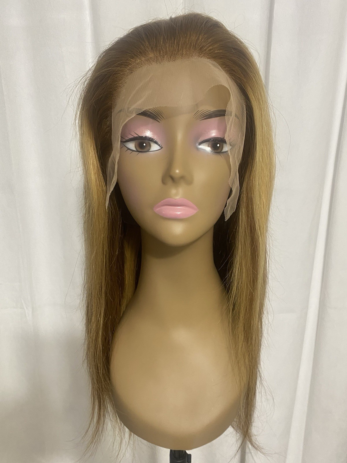 24 Inch 4/27 Ombre Honey Blonde Highlight 13×4 HD Lace Front Wig Human Hair M/L