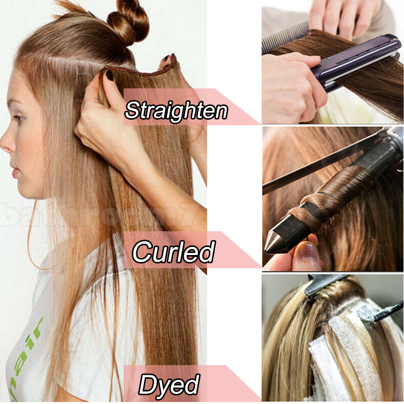 8″-24″ One Piece 100% Real Clip In Remy Human Hair Extensions 3/4Full Head Thcik