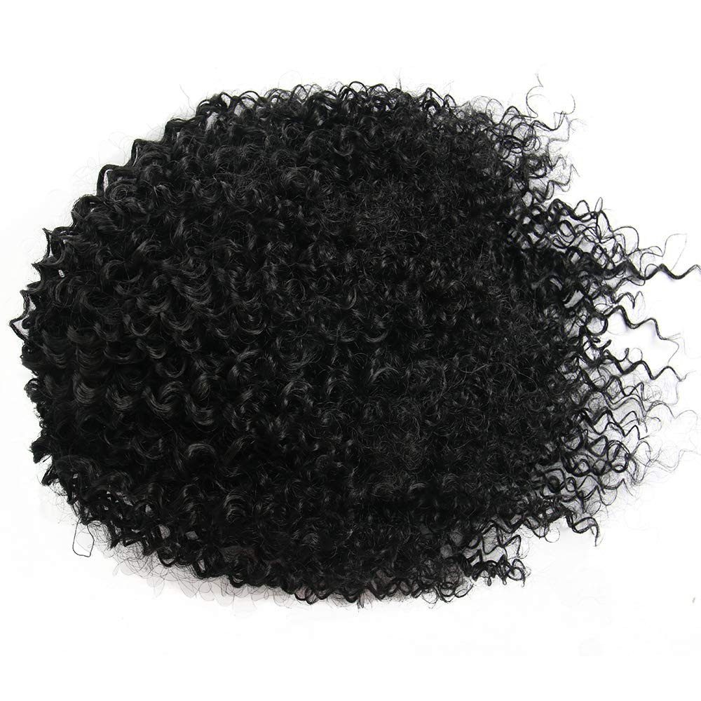 Short Afro Kinky Curly Ponytail Hair Piece for African American Ponytail Exte…