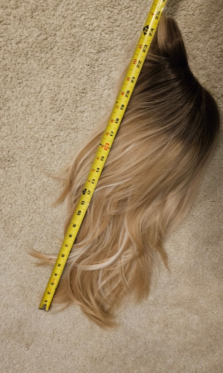 MIXED BLONDE LAYERED BANGS WIG HIGHLIGHTS LONG LAYERS DARKER ROOTS