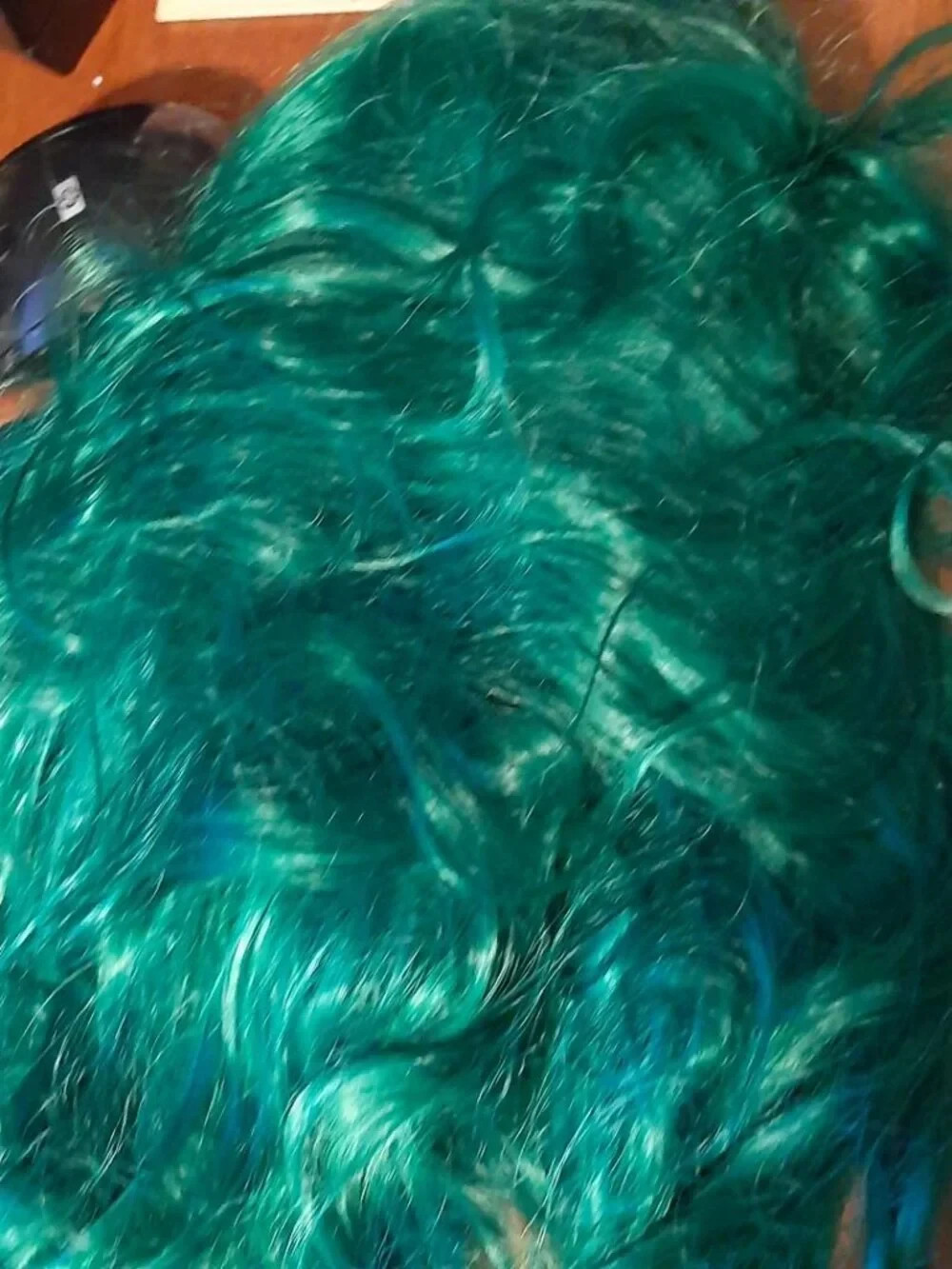 NEW ! Women Long 28 Inch Wig Curly Green
