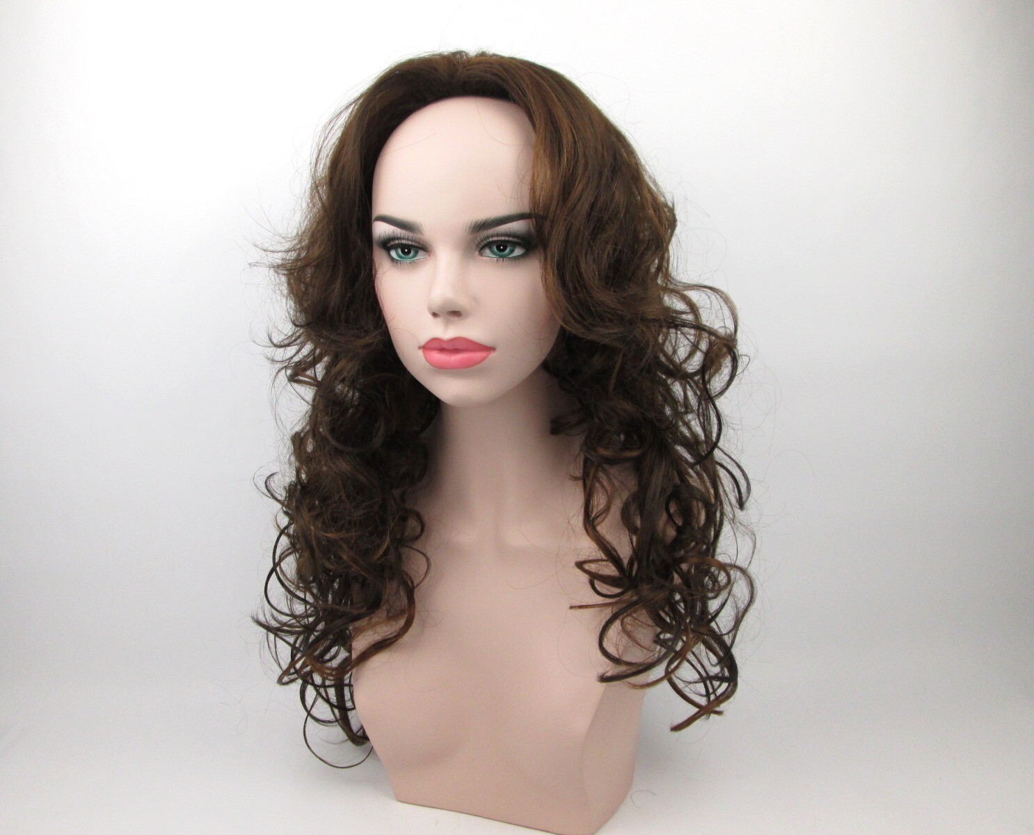20″ LONG 3/4 CAP FALL MEDIUM CURLS CURLY HAIR HALF WIG W/COMB HAIRPIECE SHEILA