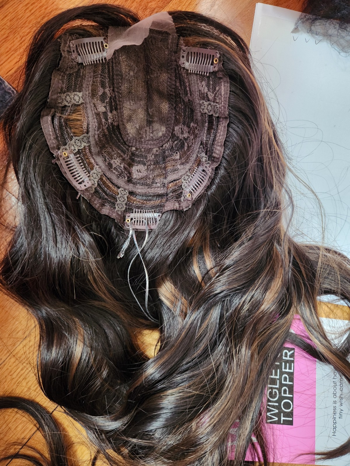 MORICHY Hair Toppers for Women Clip in Hair 20” Chocolate Brown w/ Highlight