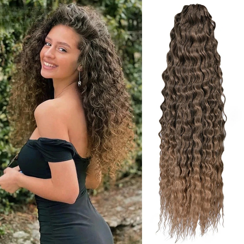 22Inch Ombre Blonde Ariel Curl Water Wave Synthetic Braiding Hair Extensions